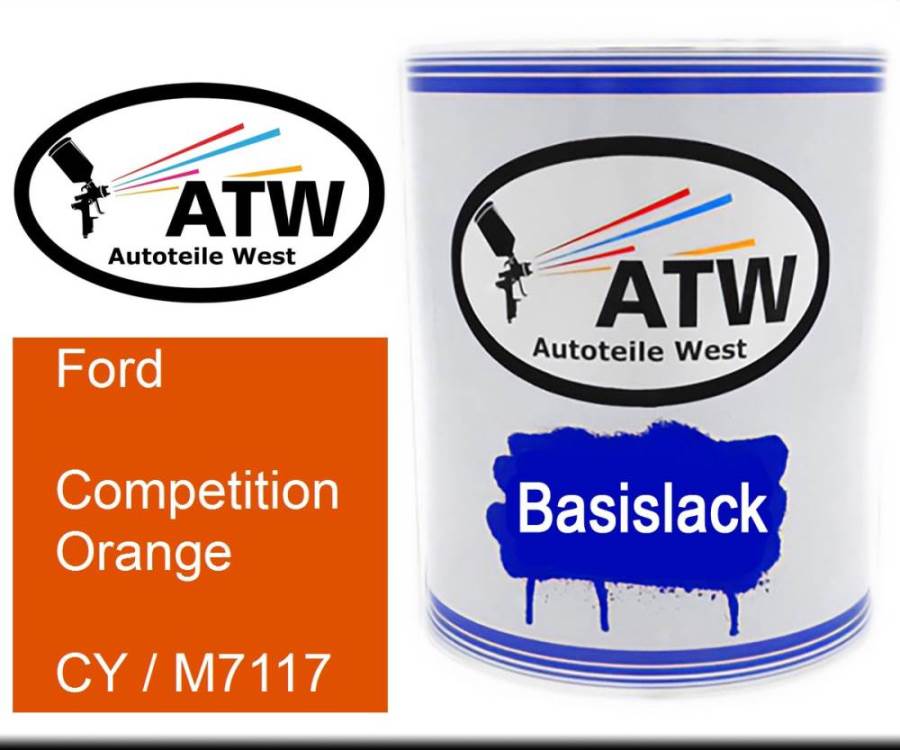 Ford, Competition Orange, CY / M7117: 1L Lackdose, von ATW Autoteile West.